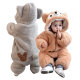 Baby clothes autumn and winter children's clothing boys and girls going out clothes thickened animal crawling clothes romper bear jumpsuit winter clothes