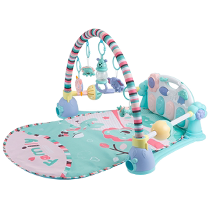 贝恩施婴儿健身架0-1岁脚踏钢琴游戏毯宝宝音乐爬行垫玩具3-6个月
