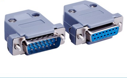 15-pin welding plug DB15 pin male head second row 15 pin head male head gilded head matching plastic housing