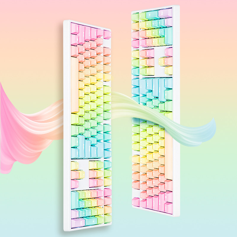 Rainbow Cream Permafrost Blue Demonetisation Big Carbon King Free Heat Sublimation Mechanical Keyboard Character Overdraft pbt keycaps