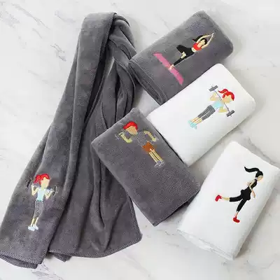 Do not shed hair sports towels to absorb sweat and quick-dry creative hanging on the neck of men and women cartoon large new skin-friendly training