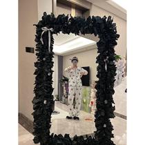 Dark style handmade mirror diy transformation material edging full-length mirror internet celebrity sticker wall full-length mirror frame decoration
