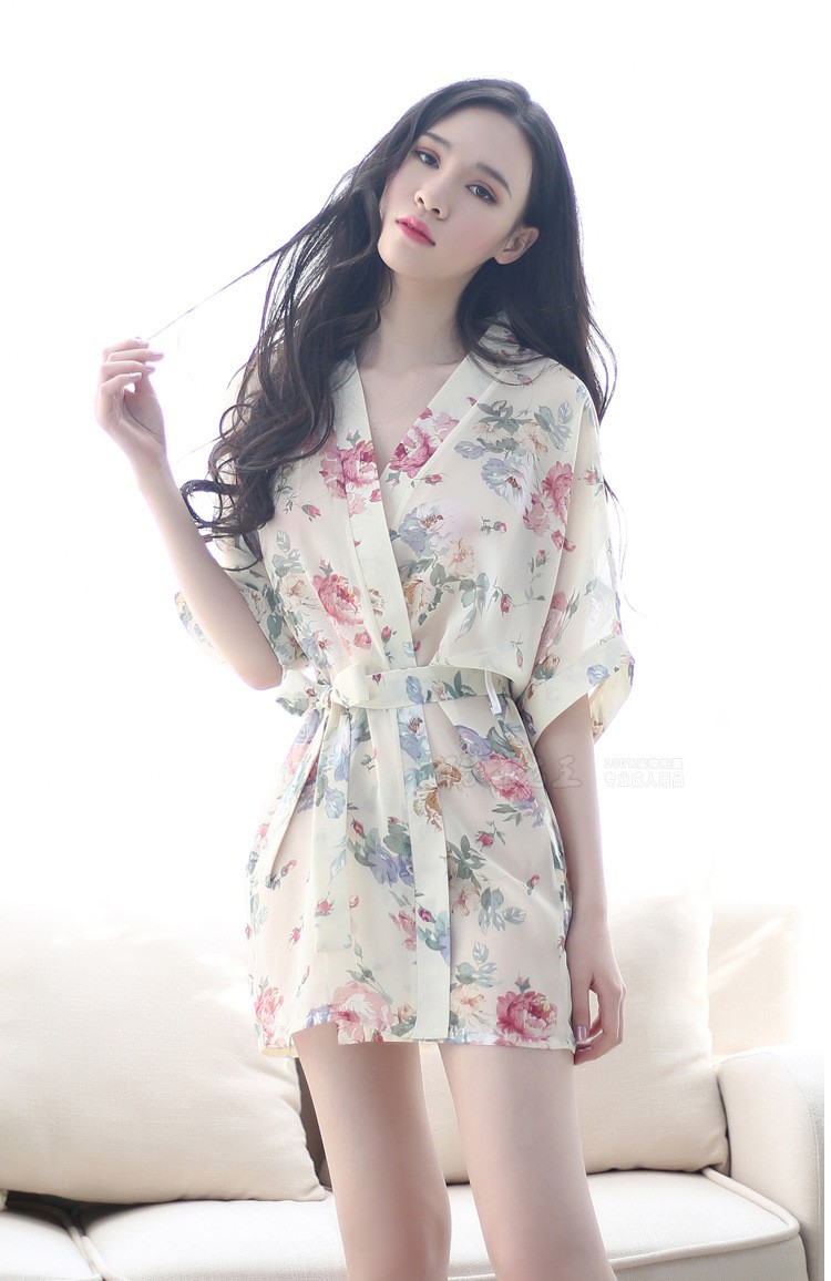 Đồ ngủ gợi cảm, quần áo gợi cảm, mùa hè của phụ nữ, ngực nhỏ, ngắn, siêu mỏng dành cho người lớn váy dài tay thu đông