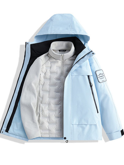 Jackets for Men and Women, 2025 Winter New Style, Couple's Outdoor down Lining, Windproof and Warm Mountaineering Clothing Two-Piece Set