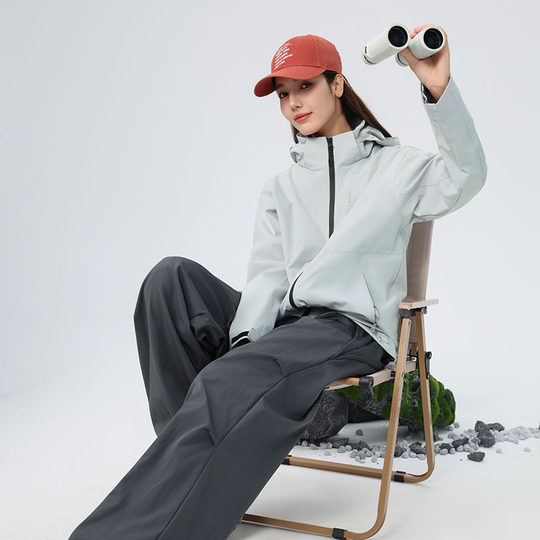 Sup-Tex Single-Layer Jacket for Women 2025 Autumn New Outdoor Camping Windproof Hooded Windbreaker for Men