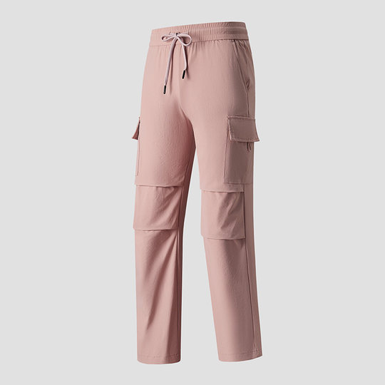 2025 Spring/Summer New Outdoor Hiking Four-Way Stretch Retro Pants Unisex Elastic Waist Couple Style Workwear Casual Pants