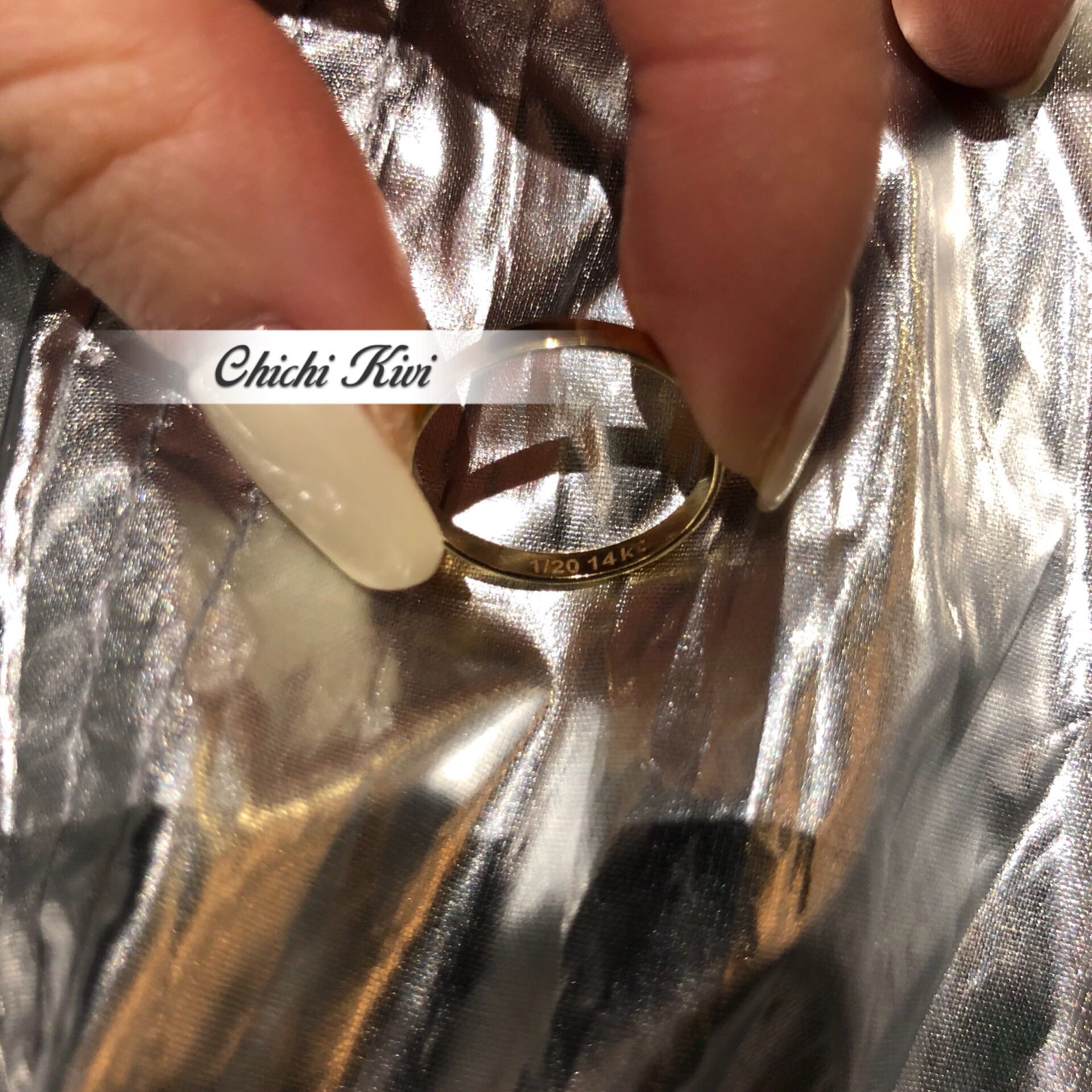 chichikivi European and American niche exclusive imported ring ring joint ring thick plated 14k real gold does not fade