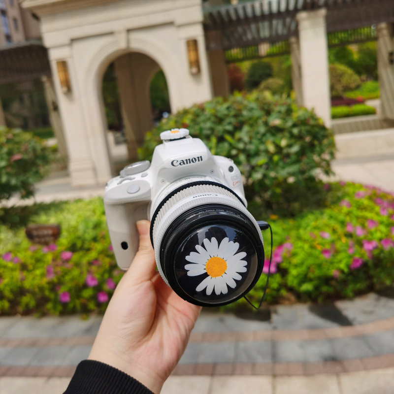 Suitable for Canon M6 white elegant daisy hot shoe camera lens cover clear 40 5 49 52 58mm black daisy