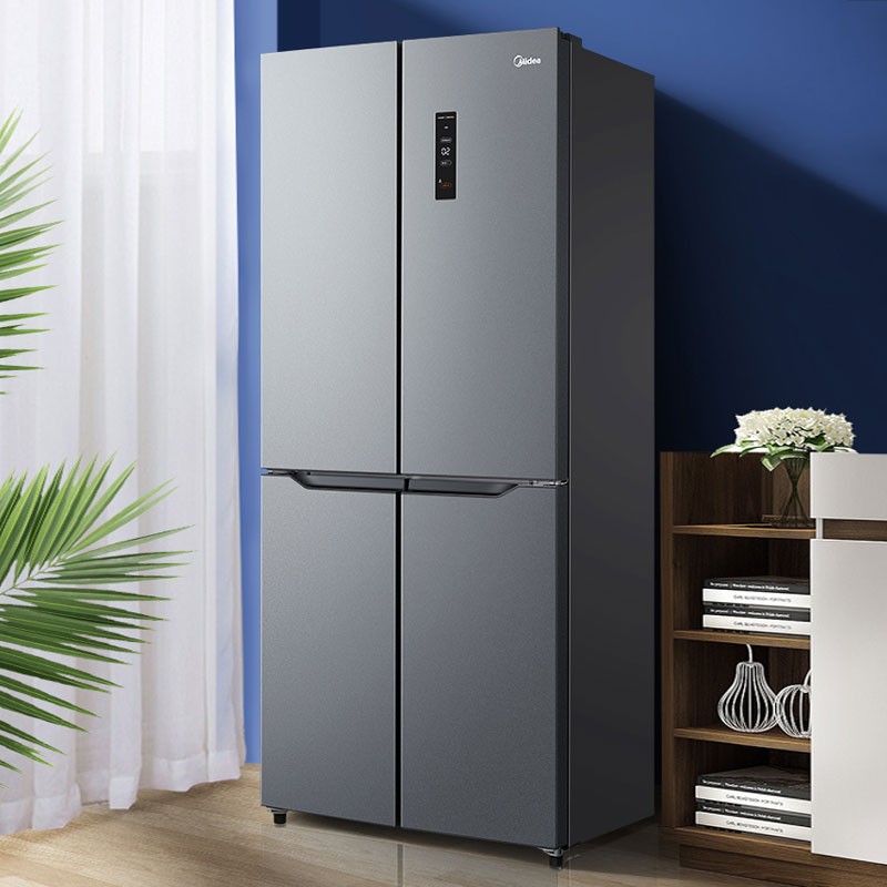 Midea 425-liter cross door four-door ultra-thin frequency conversion energy-saving air-cooled frost-free household refrigerator large capacity