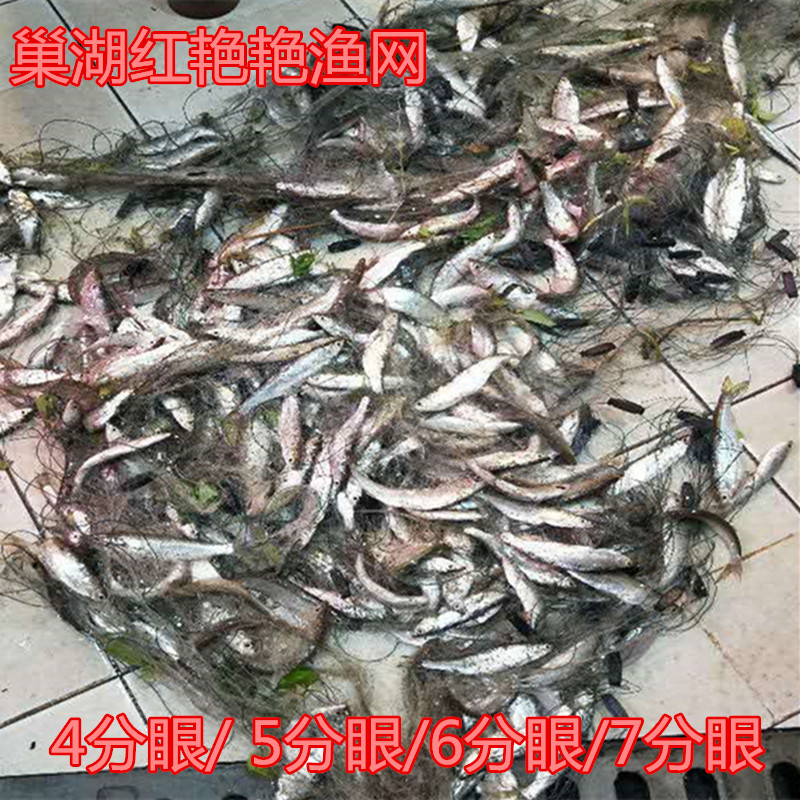 Small fishnet white strip net single sinking sticky net 4 points eye 5 points 6 points 7 points eye meal bar net wire mesh sinking net floating net silver fishnet
