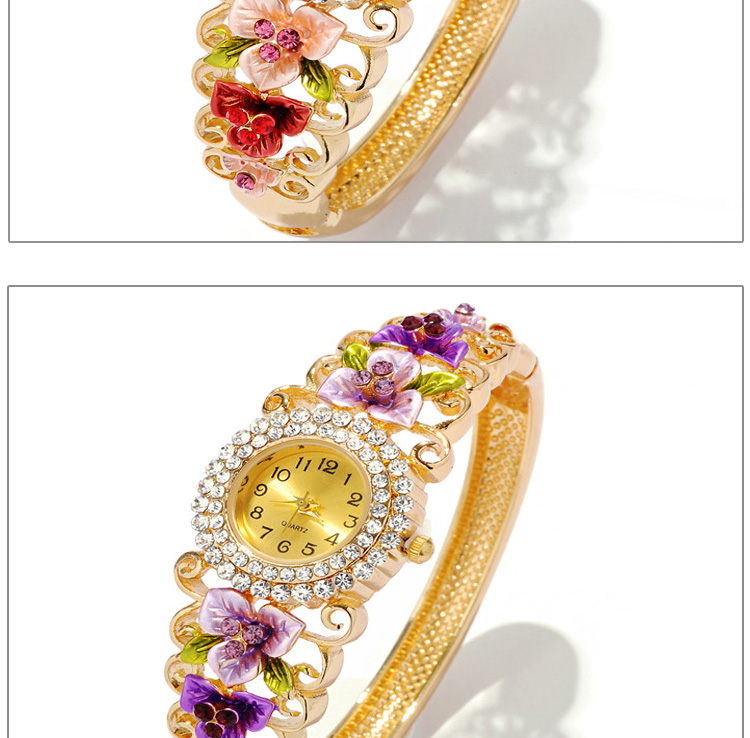 2018 mới đích thực cloisonne xanh hồng rỗng vòng tay gió quốc gia đồng hồ trang sức phổ biến để gửi mẹ - Vòng đeo tay Cuff vòng dâu tằm cho bé