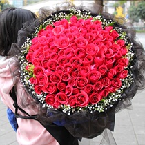 Flower delivery 99 roses bouquet birthday Shenzhen Shanghai Guangzhou Hangzhou Nanjing Chengdu flower shop send flowers