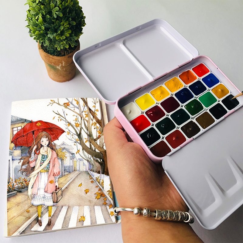 Windsor Newton Glory Solid Watercolor Package 24 Color Artist Master - level single pigment pigment set