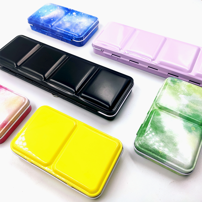 Solid watercolor packaging iron box pigment box small packaging box carry travel 12 G24 G40 G40 G48 empty box