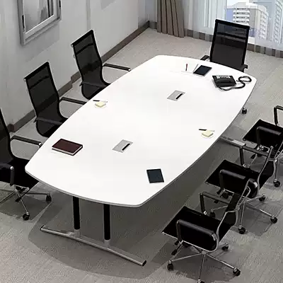 Simple modern conference table Long table staff office oval conference table long training reception negotiation chair combination