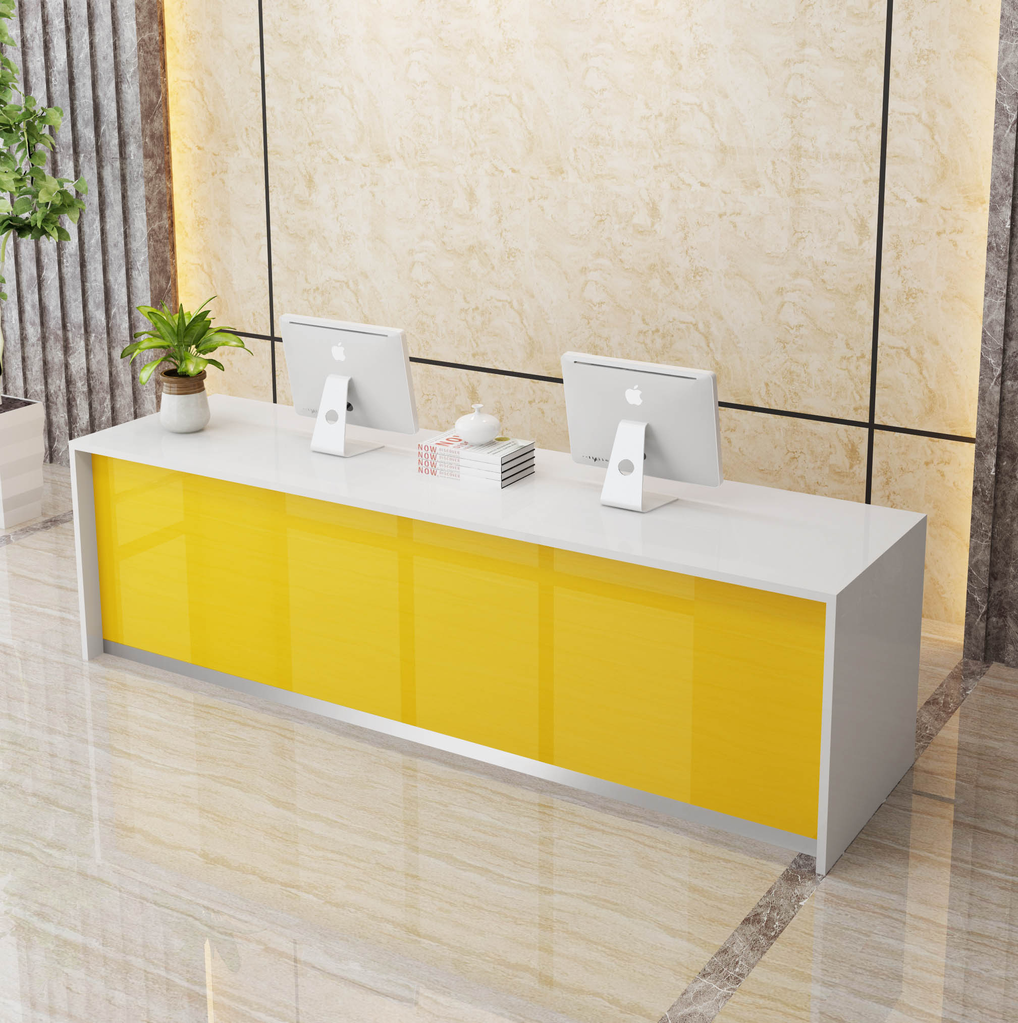 Bright Light Baking Paint Intermediary Front Office Travel Agency Reception Desk Real Estate Computer Service Desk Shop Cashier Counter Bar Counter Bar Counter Bar Counter