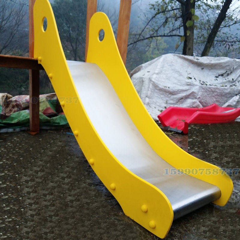 Stainless Steel Children Slide Accessories Attic single slip wood slide Imports PP Plastic Plates Stainless Steel Set Make Slide