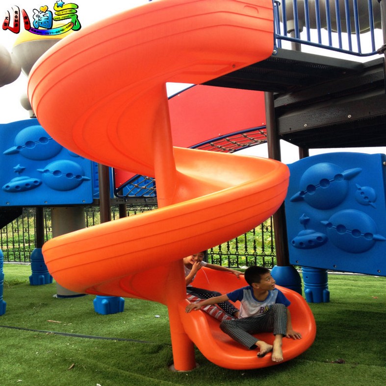 Double rotating large sliding ladder spiral imported plastic loft room Indoor Naughty Castle Children Toy Accessories