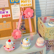 Sheet of sheet Flowers Long Handle Cup Swipe with cute kitchen Home cleaning Dishbrush Pan Sponge Brush