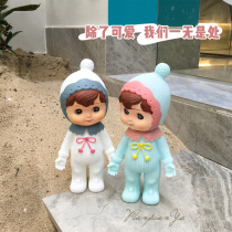 * Pieces * Japanese Showa doll creative retro nostalgic rubber doll forest small house with girl heart ornaments