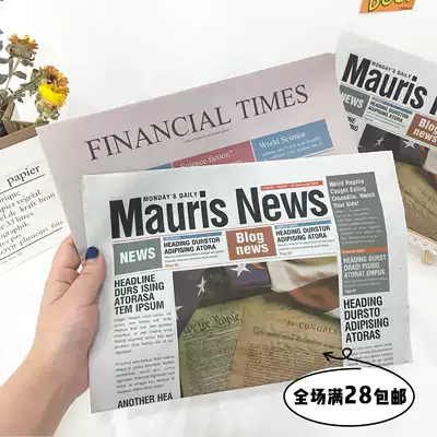 * Pair * Retro English newspaper ins photography photo shooting background props creative decoration wrapping paper