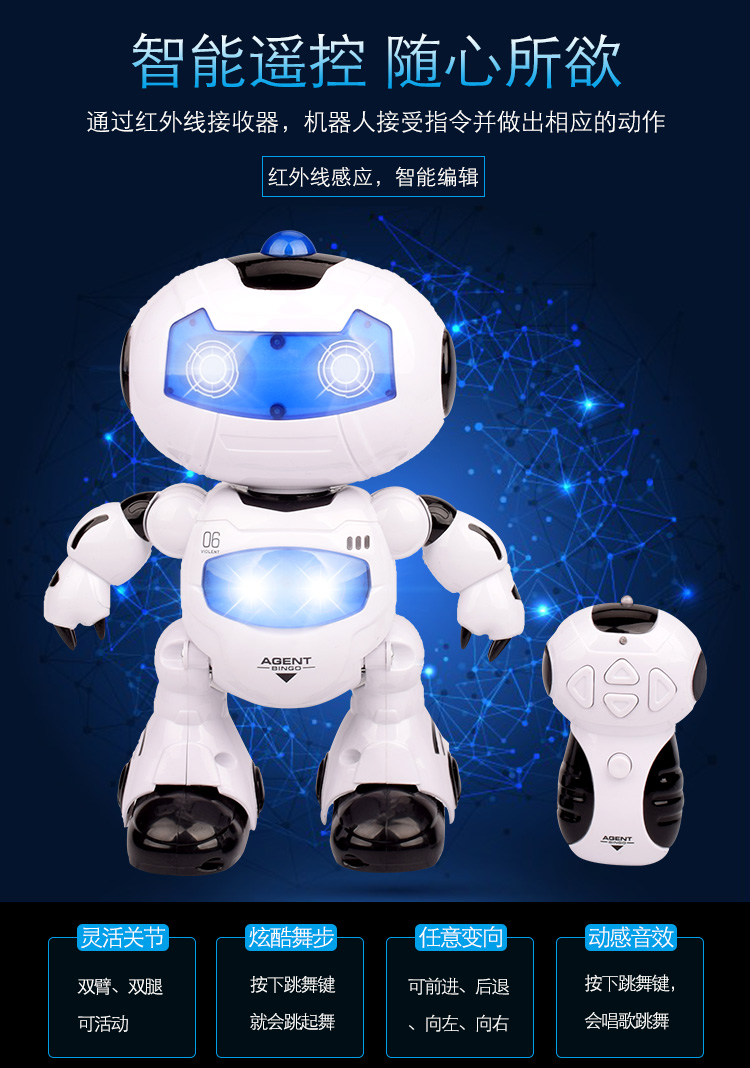 Gian hàng đồ chơi nhảy điện robot sáng tạo âm nhạc thông minh điều khiển từ xa mô hình robot quà tặng trẻ em do choi
