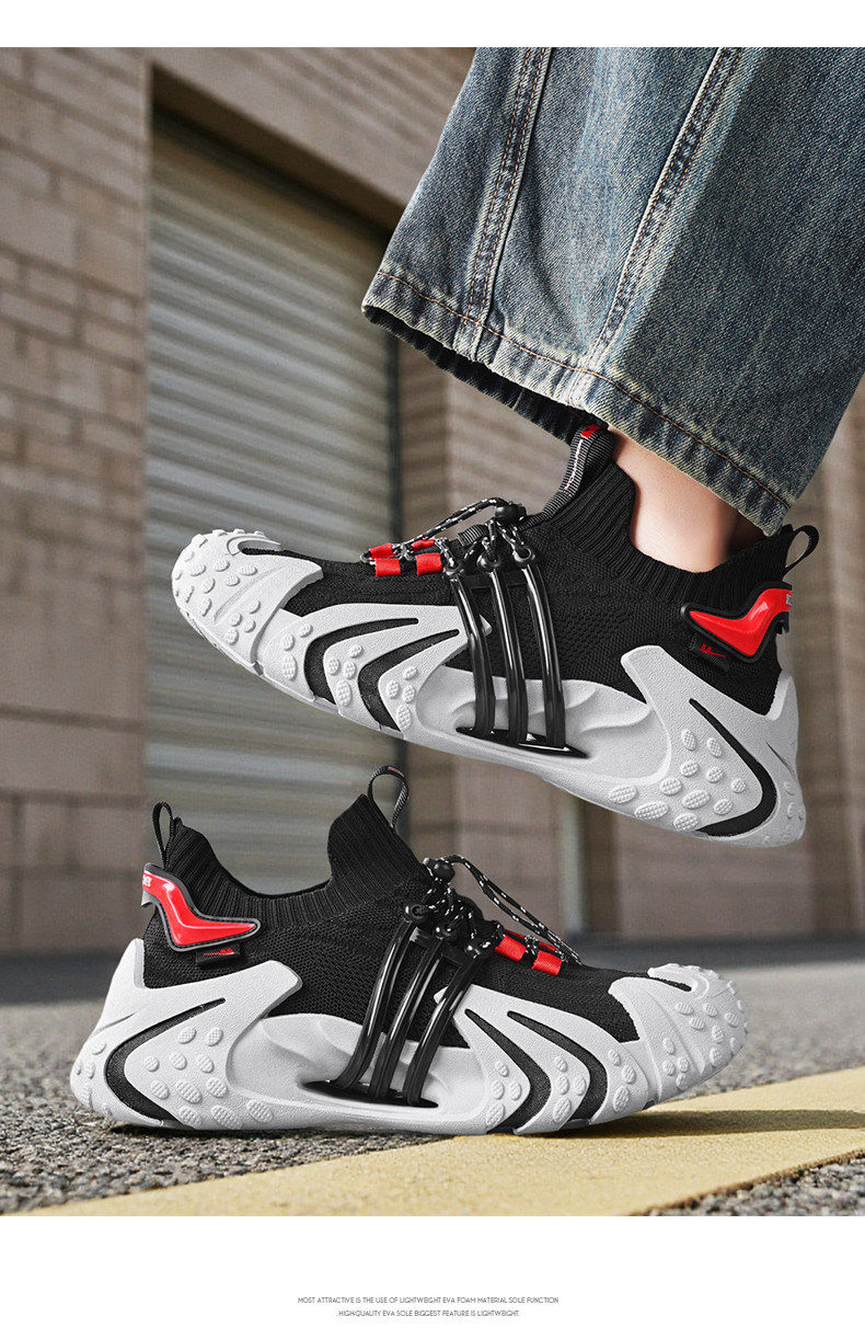 Men's Breathable Mesh Dad Sneakers Height Increasing Running Shoes_voghion.com