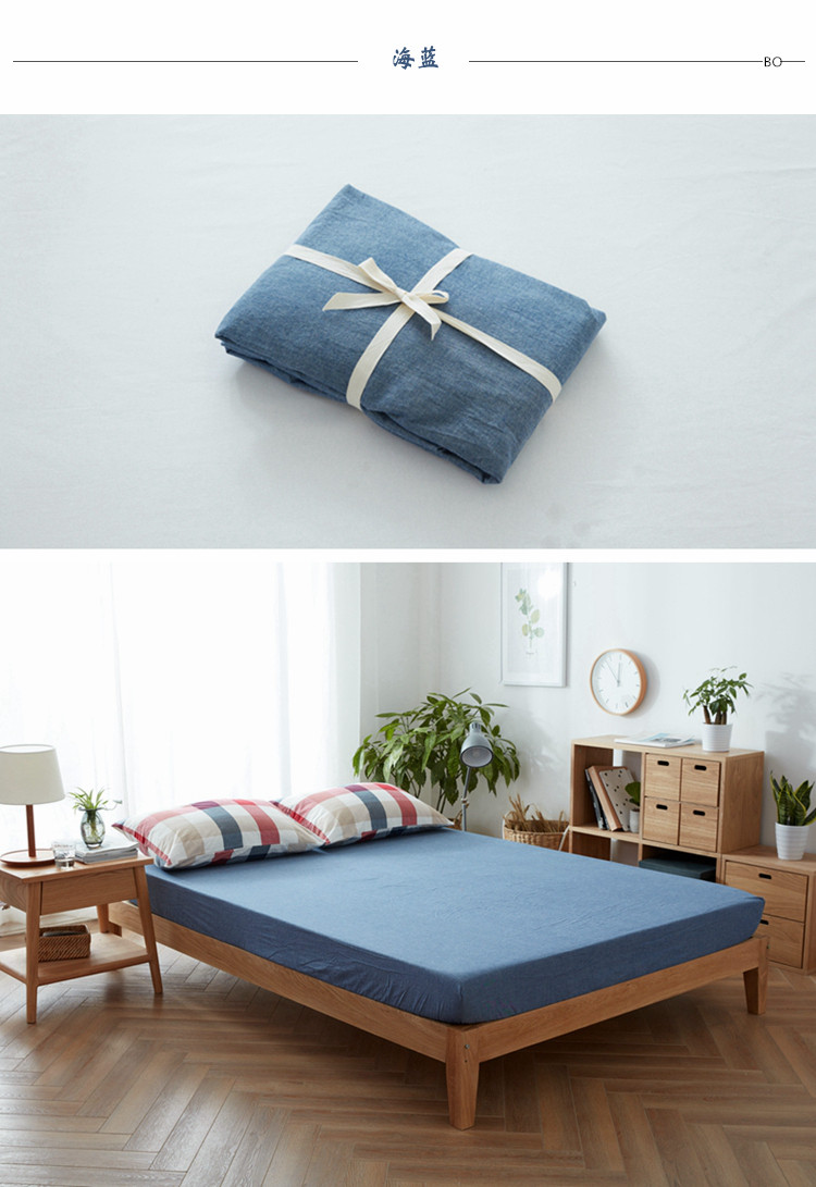 Không dán tem rửa bông cotton mang lại tấm bông Fitted bìa single mảnh bảo vệ nắp trượt giường rắn 2m 1.2 d - Khăn trải giường ga giường màu xám
