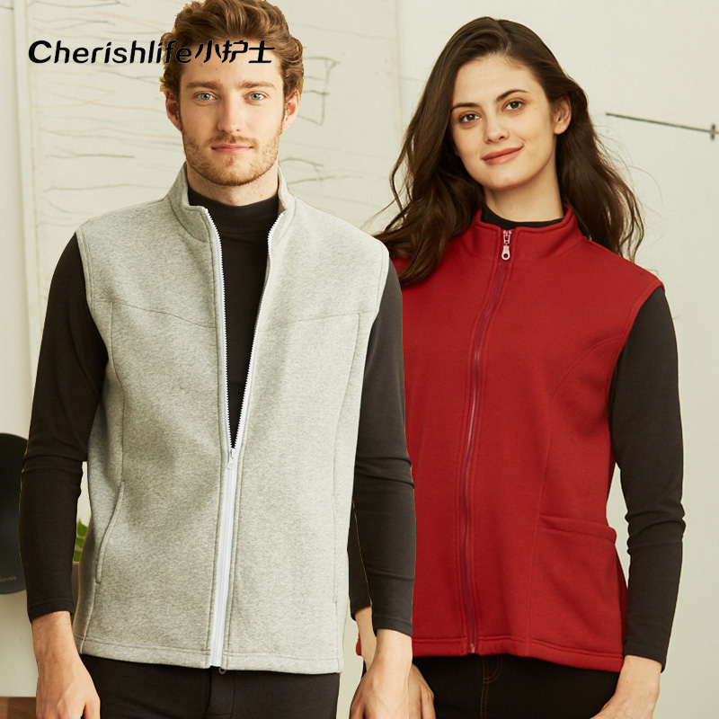 Little nurse fever clothes vest men and women Xin skin velvet high-neck vest sleeveless cardigan warm top cardigan to wear outside