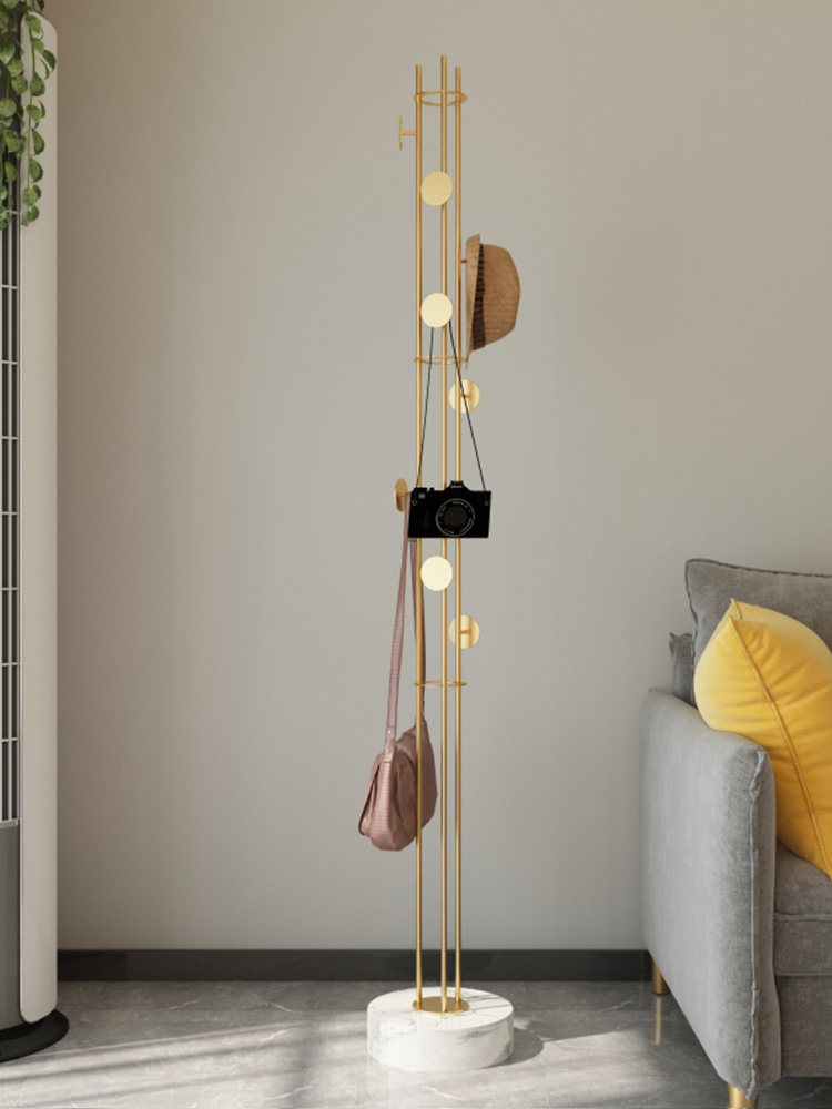 Landing clothes hanger tennis red designer Nordic light lavish style bedroom Iron art marble modern minimalist clothes hat rack