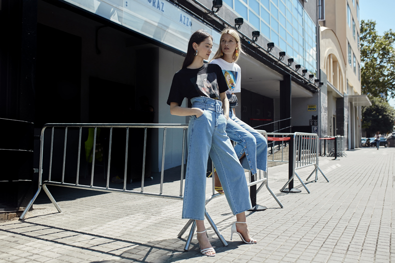Giảm giá thu đông Stradivarius eo cao chín điểm quần jeans nữ chuông 01499771700 shop thời trang nữ