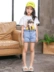 Quần short bé gái denim mặc hè 2019 quần áo trẻ em mới quần trẻ em nóng bỏng siêu rộng quần ống rộng cho trẻ em - Quần jean quần denim bé gái xuân hè Quần jean