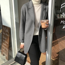 Sandro Moscoloni winter double-sided wool suit coat women gray casual temperament womens coat