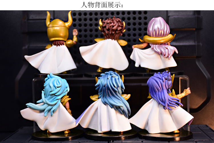 Gold Saint Seiya Handmade Model Purple Dragon Ice River Instant Five Q Edition Doll Trang trí xung quanh Đồ chơi Anime - Gundam / Mech Model / Robot / Transformers mô hình robot lắp ráp