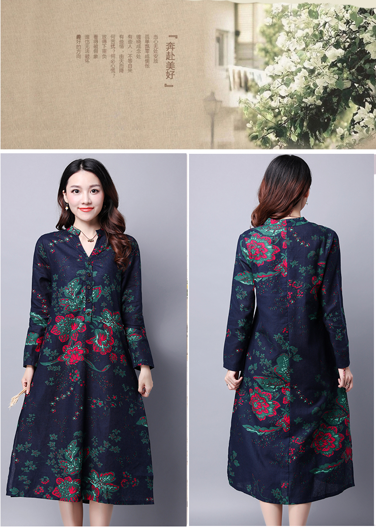 Robe femme LANG LANG VêTEMENTS en Coton et lin - Ref 3327931 Image 12