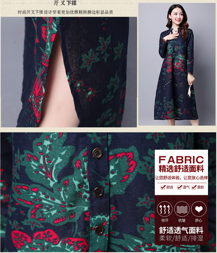 Robe femme LANG LANG VêTEMENTS en Coton et lin - Ref 3327931 Image 10