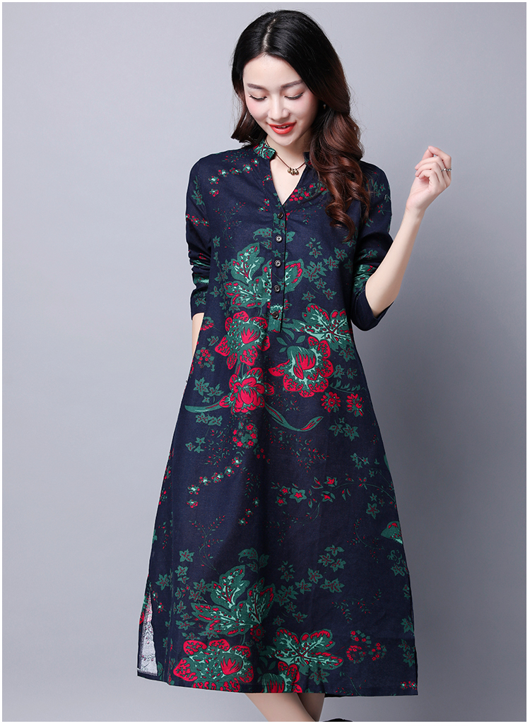 Robe femme LANG LANG VêTEMENTS en Coton et lin - Ref 3327931 Image 14