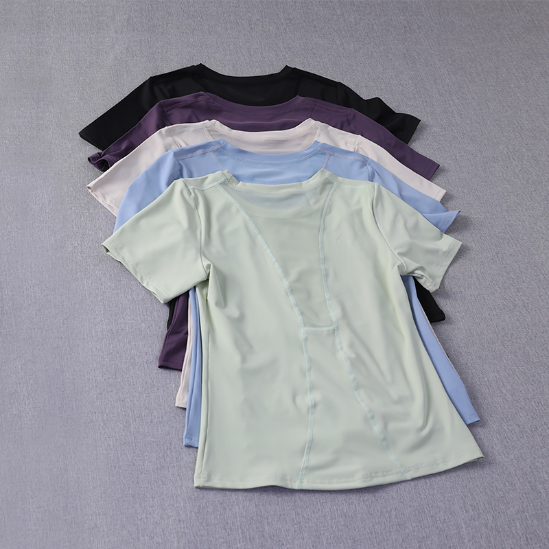 Running Sports Suit Women's Short-Sleeved T-Shirt Loose Running Yoga Wear Quick-Drying Fitness Wear Top Summer Tshirt