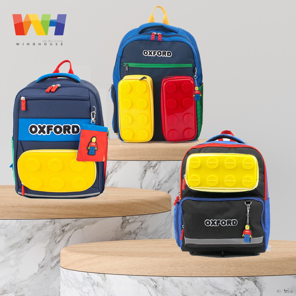South Korea winghouse children's schoolbag Lego first grade primary school bag boy's guard crest relief backpack