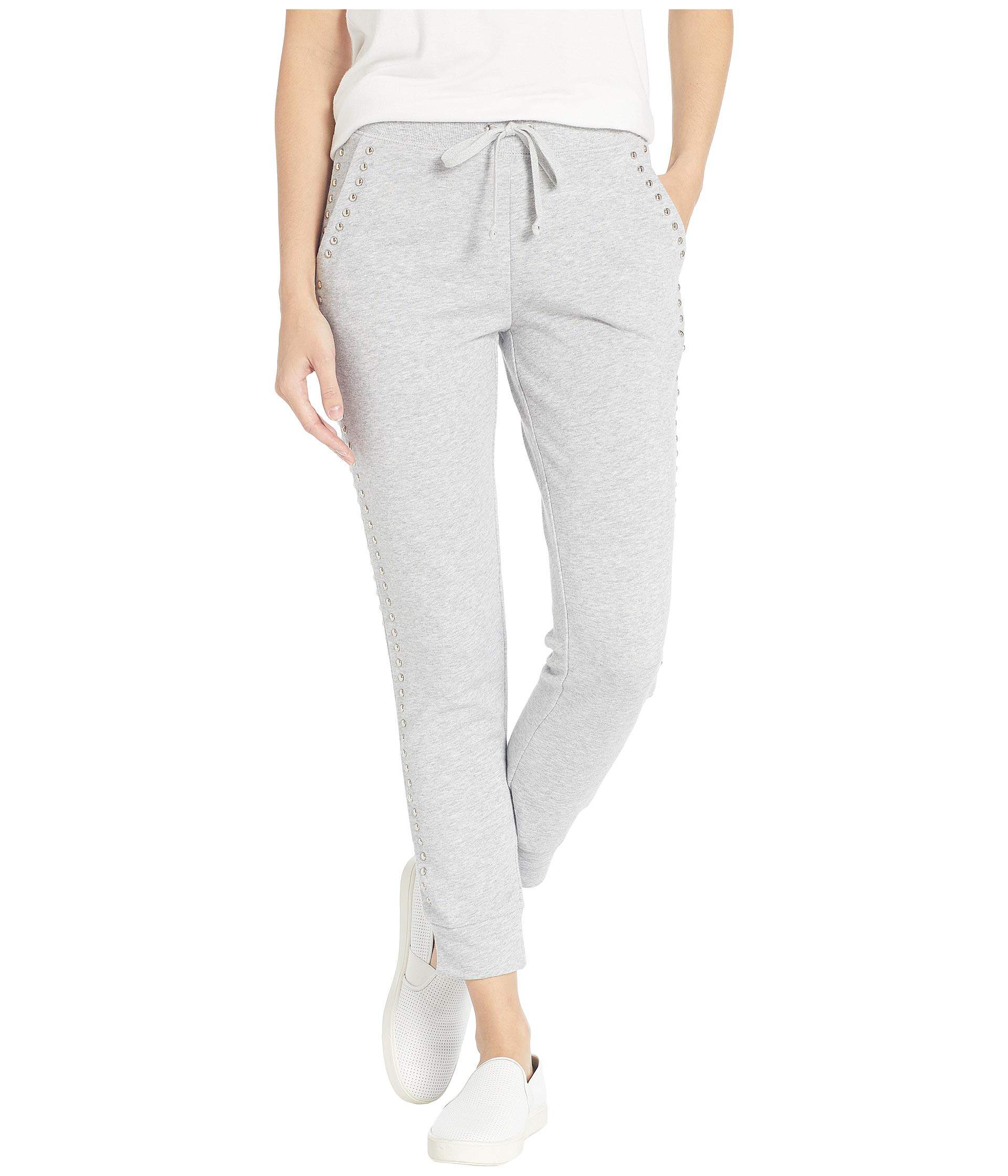 back beauty juicy couture grey cotton wool loops rivet sports casual close-up long pants US2-4