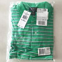 Merdai RL Ralph LAUREN polo shirt summer men green striped all cotton short sleeve T-shirt spot
