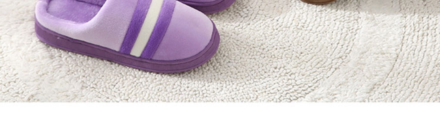 Dép cotton nữ mùa thu và mùa đông nhà trong nhà chống trượt dày đáy ấm tháng giày nam kích thước lớn khâu sọc - Trang chủ dép đi trong nhà cho bé trai