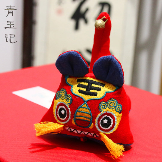 Qingyuji Original Handmade Little Tiger Doll Baby Full Moon DIY Red Fabric Traditional Tiger Mascot Doll
