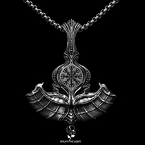 Night Song Studio 925 Pure Silver Original Hand Profiled HR Style Viking Nordic Myth Thunder Gods Axe Pendant