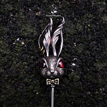 Nighttime studio 925 pure silver original handmade 12 zodiac crystal Lolita Alice rabbit brooch