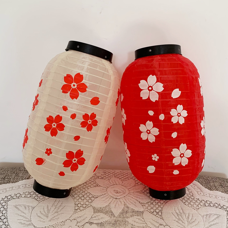 Romantic pink cherry blossom festival lantern decoration custom Japanese lantern and wind Japanese cherry blossom outdoor winter melon advertising word