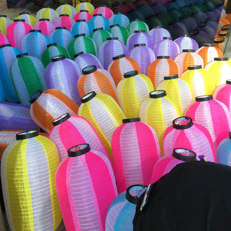 Residence barbecue shop Japanese Korean color colour colourful long melon lantern company activities decorated lantern wall wooden lights