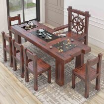 Smooth Overflow Old Ship Wood Tea Table And Chairs Composition Office Tea Table New Chinese Style Furniture Kung Fu Solid Wood Old Tea Table Small Table