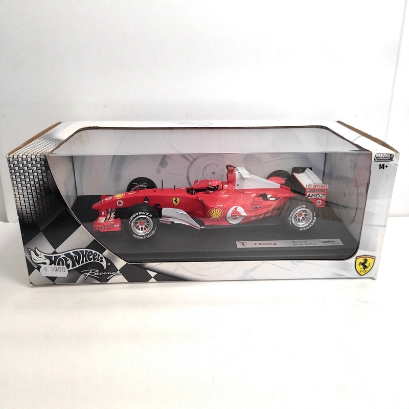 In Stock 1:18 Hot Wheels F1 Ferrari Team 2004 Schumacher F2004 Car Model