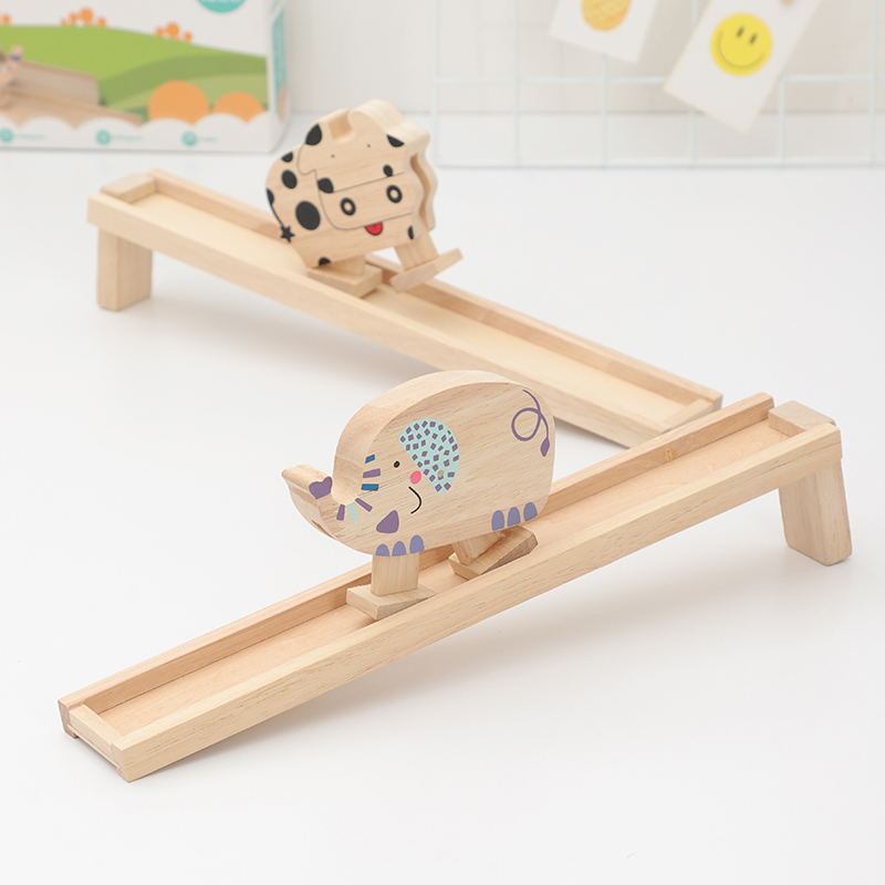 Downhill Toys Self-walking slopes to run wood Wooden Bull Streaming Horse Inertial Hand Craft Tabletop Pendulum 